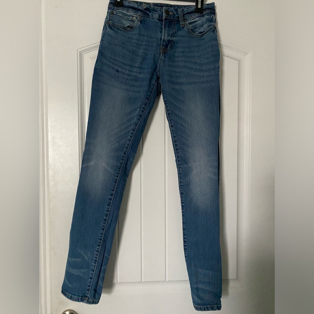 Aeropostale Mens Medium Wash Skinny Straight Leg Denim Jeans- 28/32